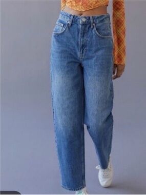 BDG High Rise Baggy Leg Blue Denim Jeans